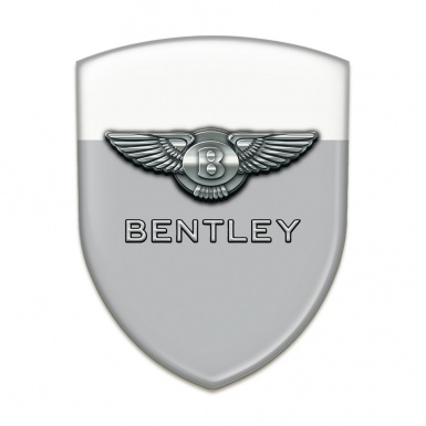 Bentley Self Adhesive Car logo Emblem Gray White base Chrome Logo 