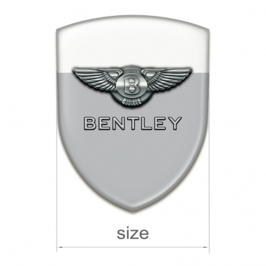 Bentley Self Adhesive Car logo Emblem Gray White base Chrome Logo 