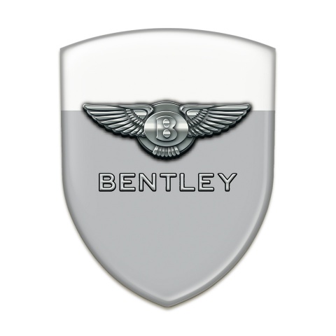 Bentley Self Adhesive Car logo Emblem Gray White base Chrome Logo 