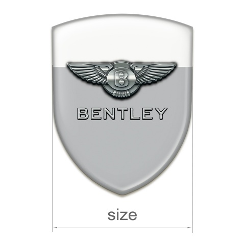Bentley Self Adhesive Car logo Emblem Gray White base Chrome Logo 