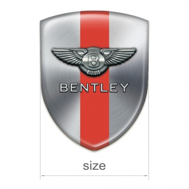 Bentley Silicone Badge Silver with Red Band Base Chrome Logo