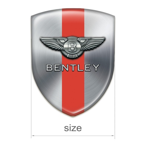 Bentley Silicone Badge Silver with Red Band Base Chrome Logo