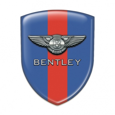 Bentley Silicone Shield Blue with Red Band Base Chrome Logo 