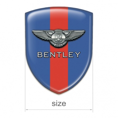 Bentley Silicone Shield Blue with Red Band Base Chrome Logo 
