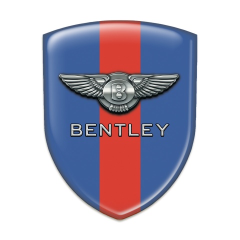 Bentley Silicone Shield Blue with Red Band Base Chrome Logo 