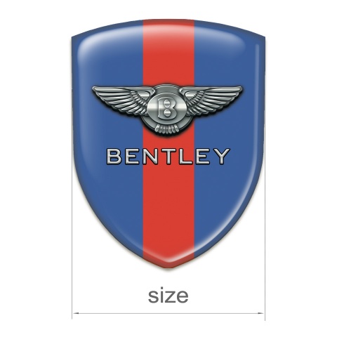 Bentley Silicone Shield Blue with Red Band Base Chrome Logo 