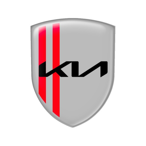 Kia Shield Domed Emblem Grey New Logo