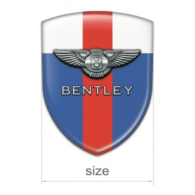 Bentley Emblem Badge Logo Blue White Print with Red Band 