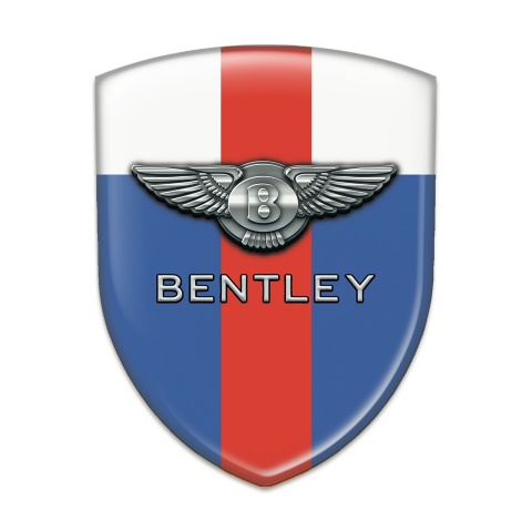 Bentley Emblem Badge Logo Blue White Print with Red Band 