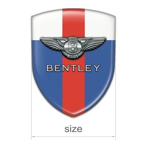 Bentley Emblem Badge Logo Blue White Print with Red Band 