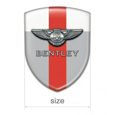 Bentley Tuning Emblem Gray White Print Red Band Style 