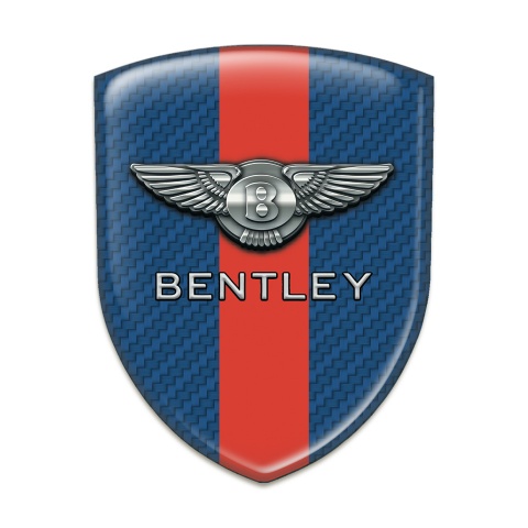 Bentley Emblem Badge Logo navy Blue carbon Print Red Band 
