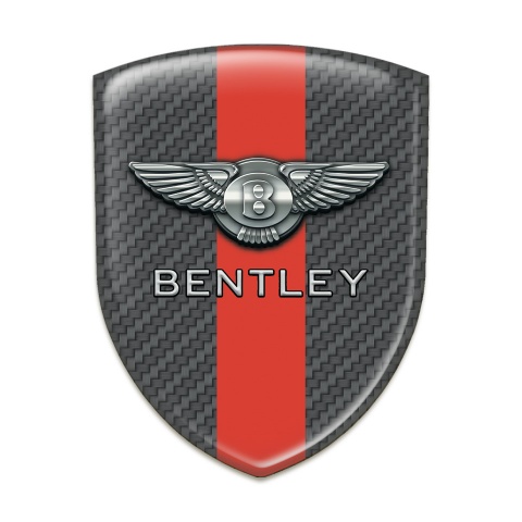 Bentley Logo Emblem Carbon Print with Red tape 