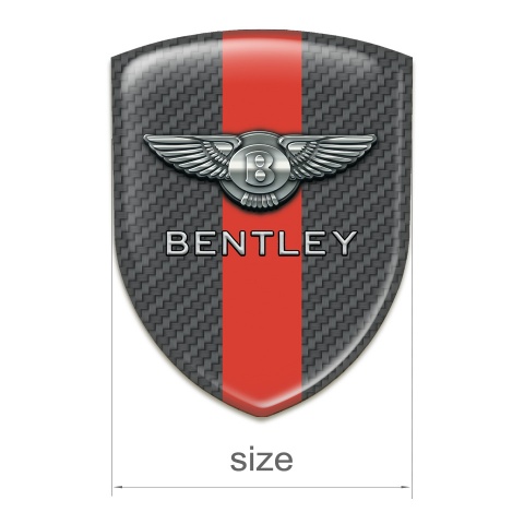 Bentley Logo Emblem Carbon Print with Red tape 