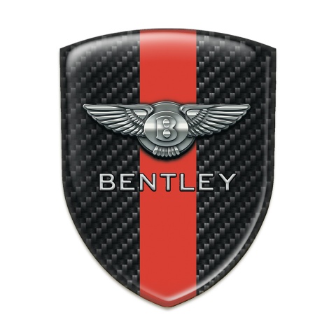 Bentley Domed Emblem Black carbon Red band Design 