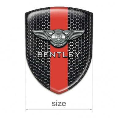 Bentley 3D Gel Emblem Perforated Steel with Red Band edition 