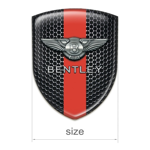 Bentley 3D Gel Emblem Perforated Steel with Red Band edition 