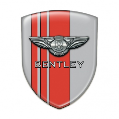Bentley Car Accessories Badge Gray with Red Stripes Version 