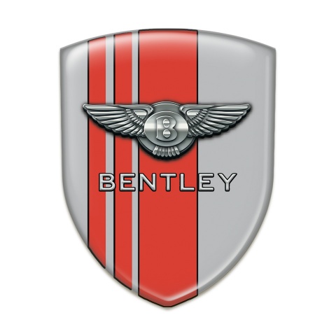 Bentley Car Accessories Badge Gray with Red Stripes Version 