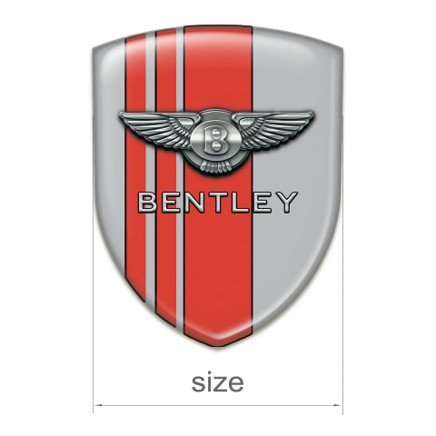 Bentley Car Accessories Badge Gray with Red Stripes Version 
