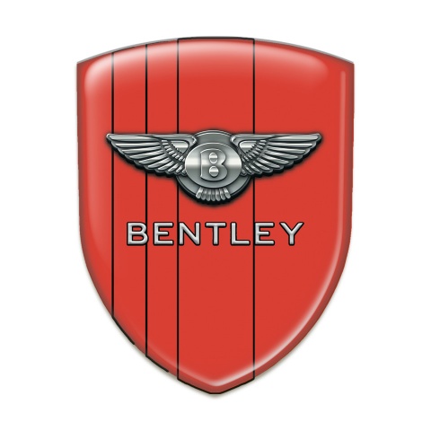 Bentley Self Adhesive Car logo Emblem Red Version with Chrome Logo 
