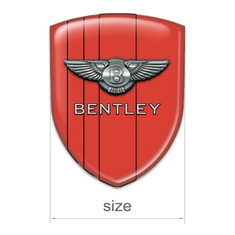 Bentley Self Adhesive Car logo Emblem Red Version with Chrome Logo 