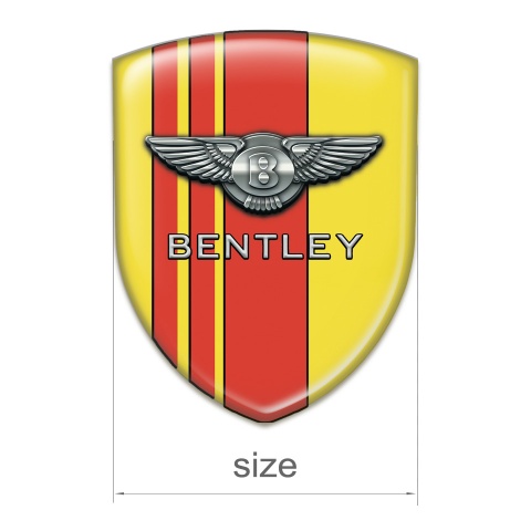 Bentley Silicone Car Decal Badge Yellow with Red Lines Version 