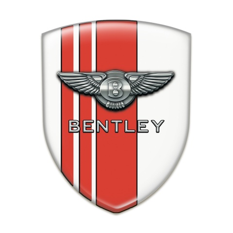 Bentley Silicone Badge White with Red Lines Version 