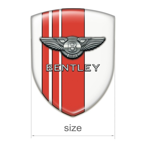 Bentley Silicone Badge White with Red Lines Version 
