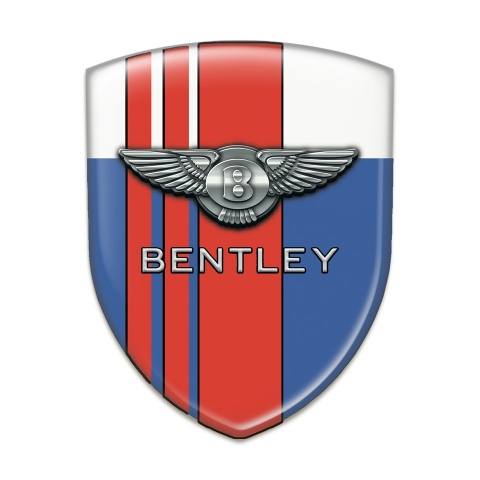 Bentley Auto Emblem Blue White with Red Stripes Version 