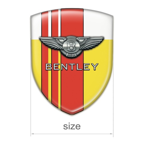 Bentley Emblem Badge Logo Yellow White with Red Lines Version 