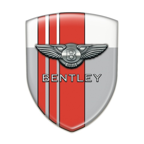 Bentley Logo Emblem Gray White with Red Lines Version 