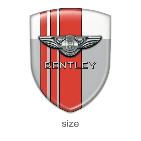 Bentley Logo Emblem Gray White with Red Lines Version 