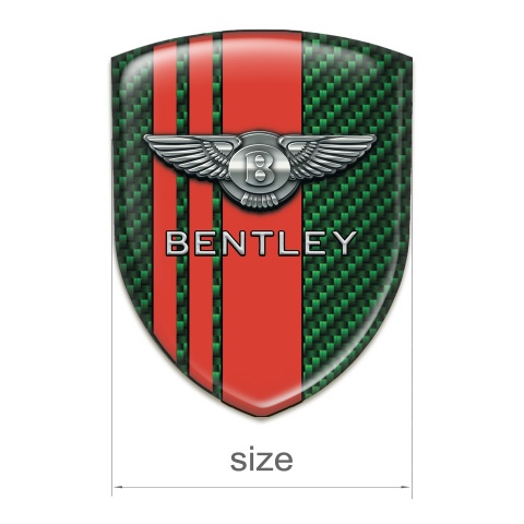 Bentley Self Adhesive Emblem Logo Green Carbon Red Lines Version 