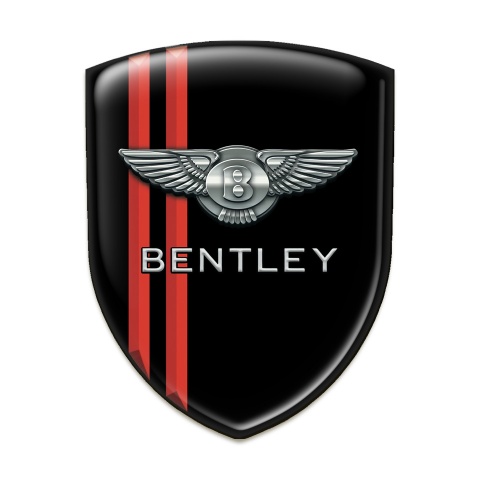 Bentley Domed Emblem Black base Red Lines edition 