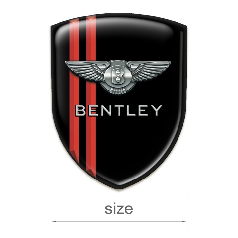 Bentley Domed Emblem Black base Red Lines edition 