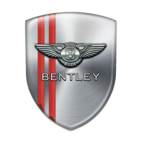 Bentley Silicone Emblem Silver with Red Stripes Edition 
