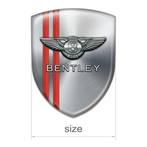 Bentley Silicone Emblem Silver with Red Stripes Edition 