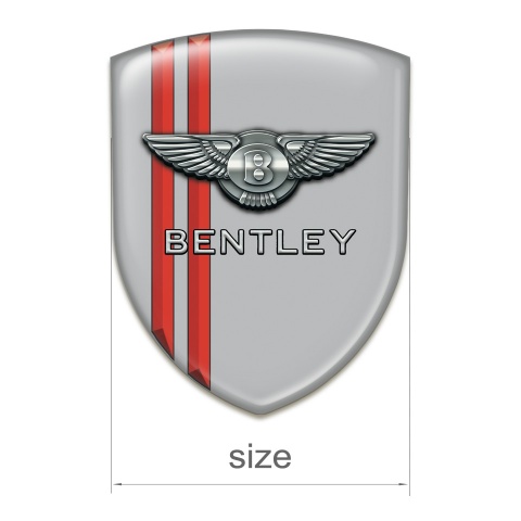 Bentley 3D Gel Emblem Gray with Red Stripes Edition 