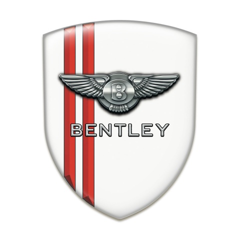 Bentley Tuning Badge White With Red Stripes Edition 