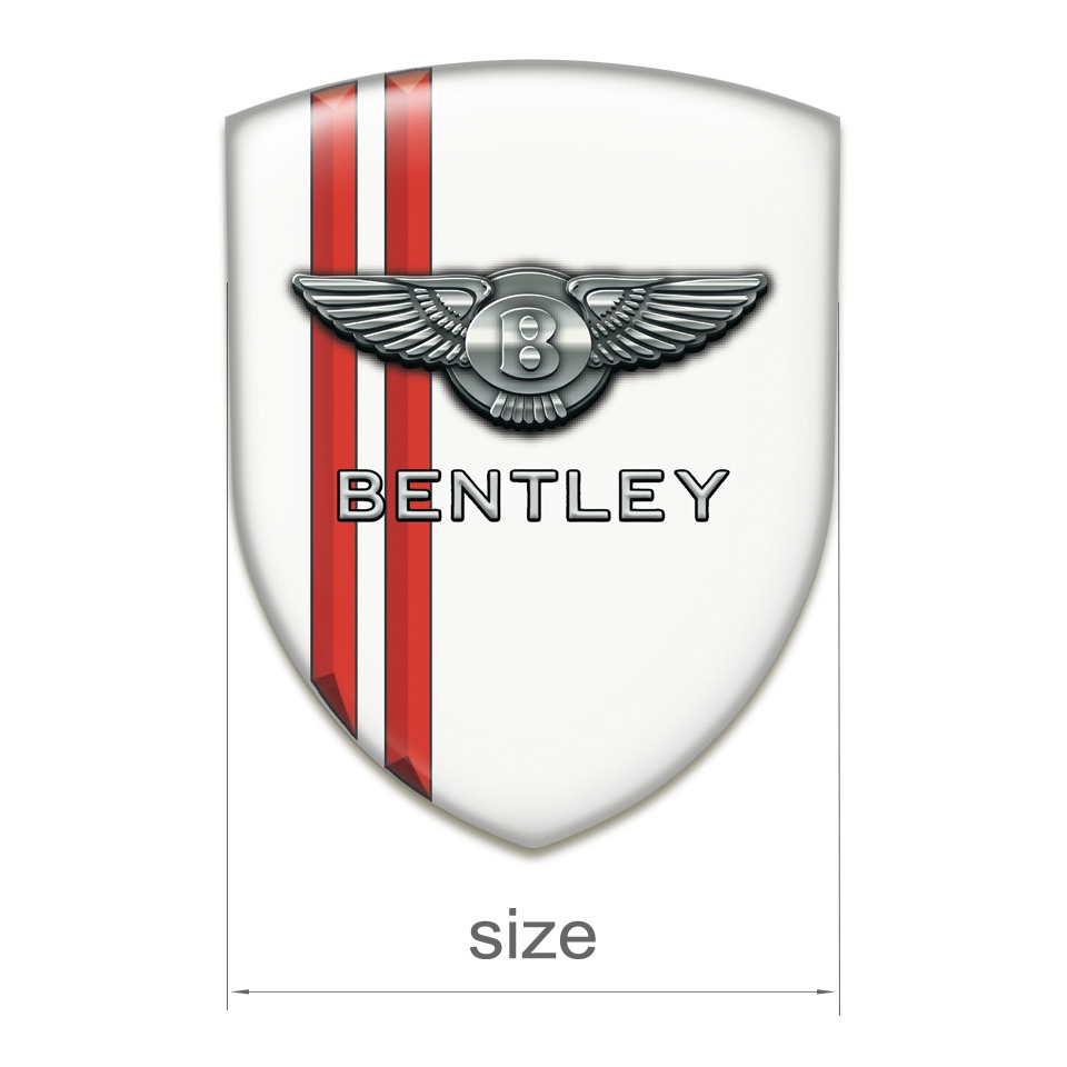 Bentley Tuning Badge White With Red Stripes Edition | Domed Emblems ...