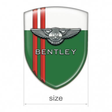 Bentley Car Accessories Badge Green White Print with Red Stripes Edition 