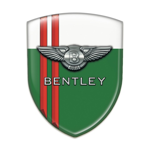 Bentley Car Accessories Badge Green White Print with Red Stripes Edition 