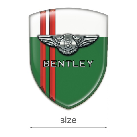 Bentley Car Accessories Badge Green White Print with Red Stripes Edition 