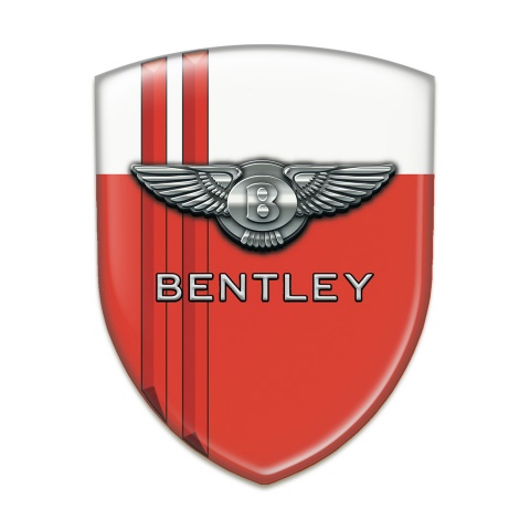 Bentley Self Adhesive Car logo Emblem Red White Whith Red Stripes Edition 