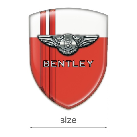 Bentley Self Adhesive Car logo Emblem Red White Whith Red Stripes Edition 