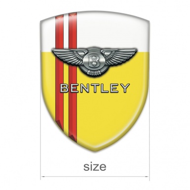 Bentley Silicone Car Decal Badge Yellow white Base Red Stripes Decoration 