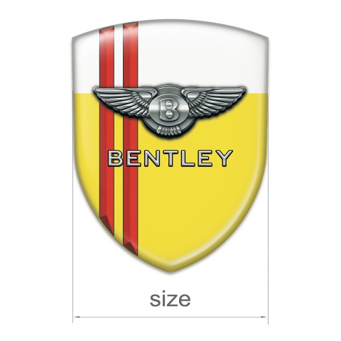 Bentley Silicone Car Decal Badge Yellow white Base Red Stripes Decoration 