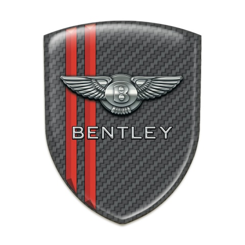 Bentley Auto Emblem Carbon With Red Stripes Decoration 