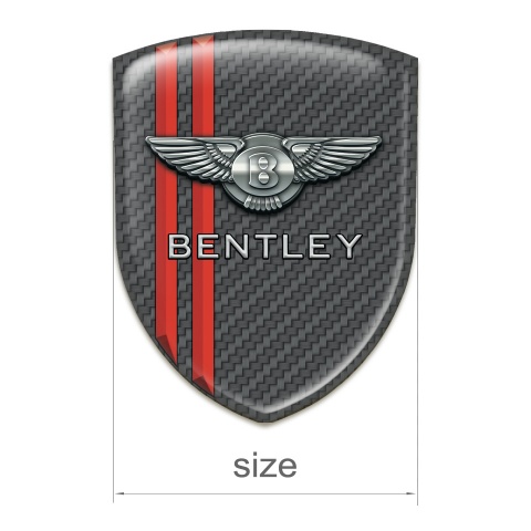 Bentley Auto Emblem Carbon With Red Stripes Decoration 